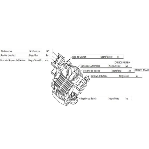 Regulador alternador mitsubishi nissan urvan diesel 12 volts