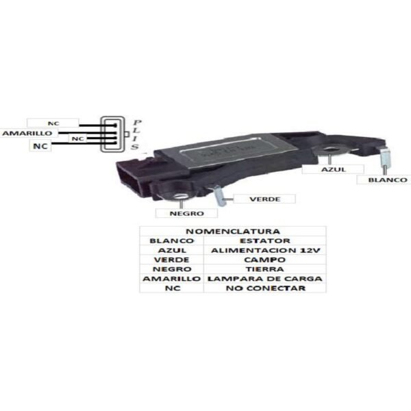 Regulador alternador delco serie cs130 chevrolet 105 amps