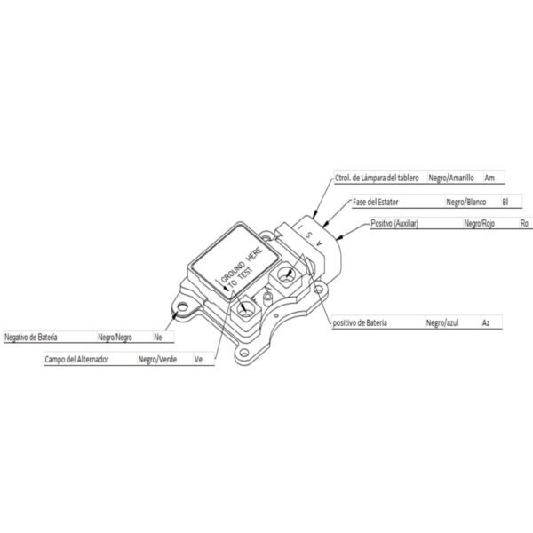 Regulador alternador ford 2g negro