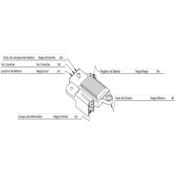 Regulador alternador ford 4g gris