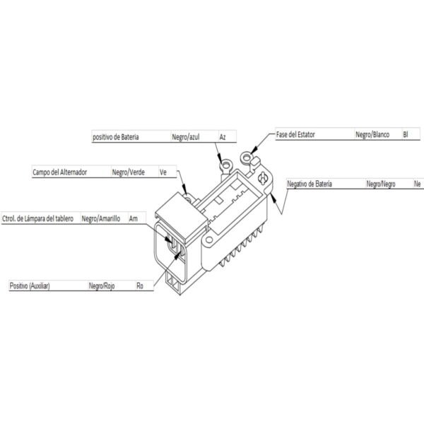 Regulador alternador hitachi nissan tsuru