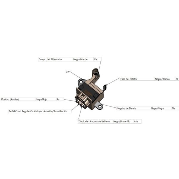 Regulador alternador nippondenso ford mazda ( 3 terminales )